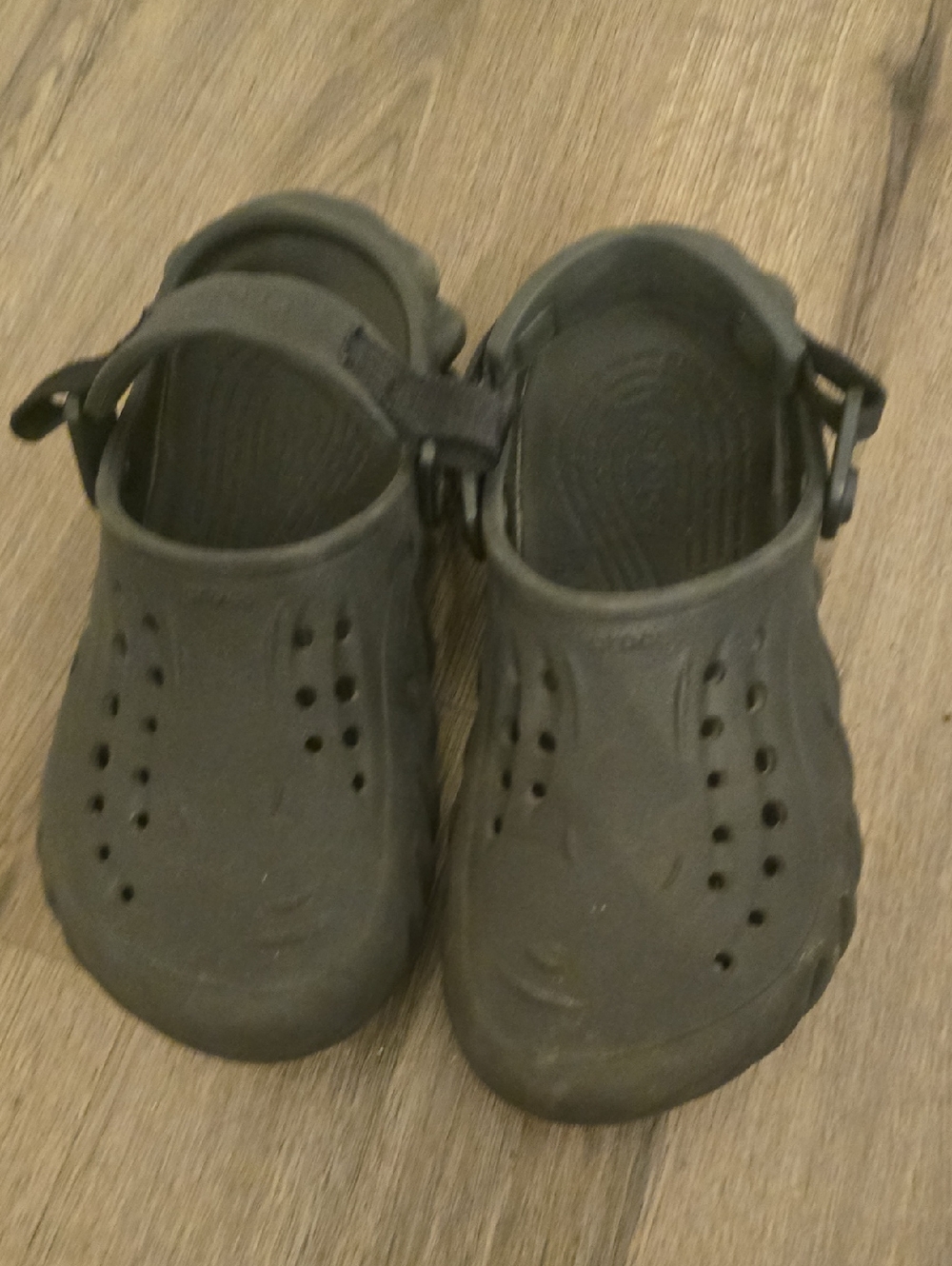 CROCS Kids Black Sandals with Adjustable Heel Strap